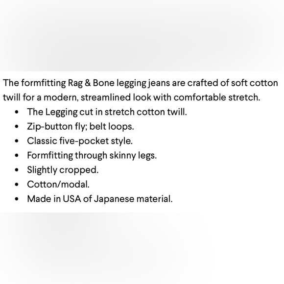 Rag & Bone The Legging Skinny Jeans in Rosebowl Black Size 28, Worn 2x - Picture 5 of 12